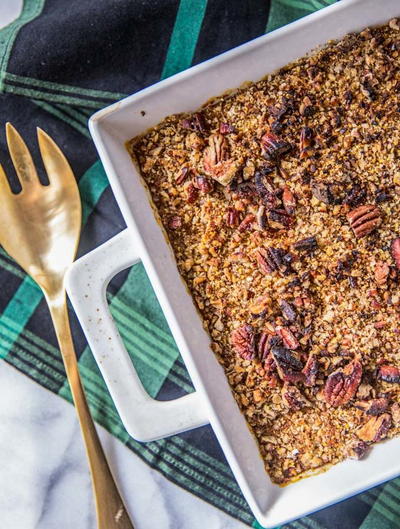 Easy and Healthy Sweet Potato Casserole with Pecans