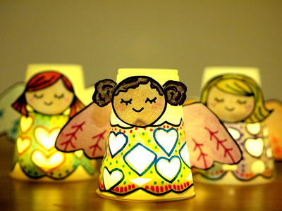 Paper Cup Angel Luminaries