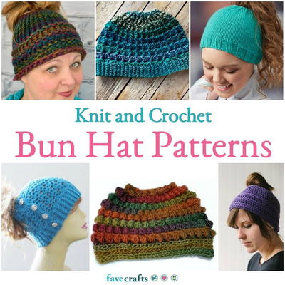 14 Knit and Crochet Bun Hat Patterns