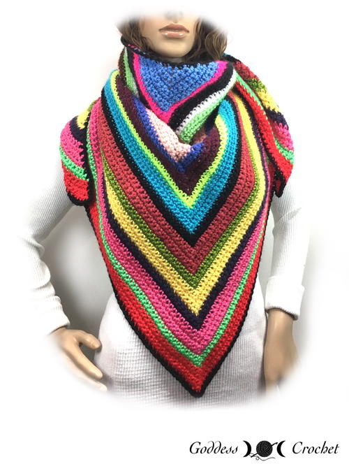 Scrappy Stripes Triangle Shawl