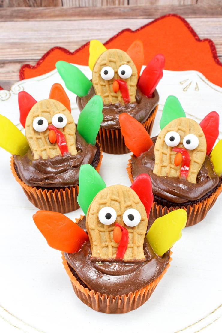 Easy Turkey Cupcakes | TheBestDessertRecipes.com