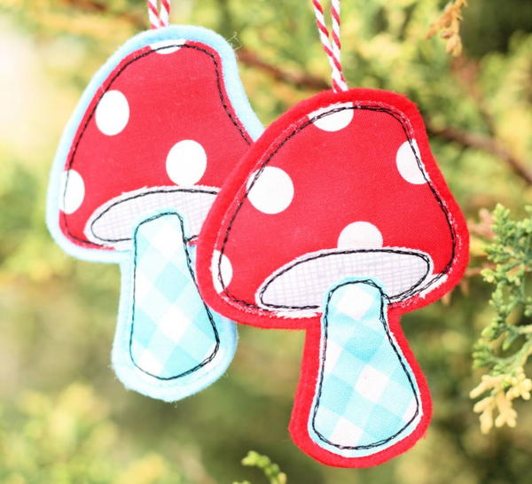 Felt Christmas Mushroom Ornaments