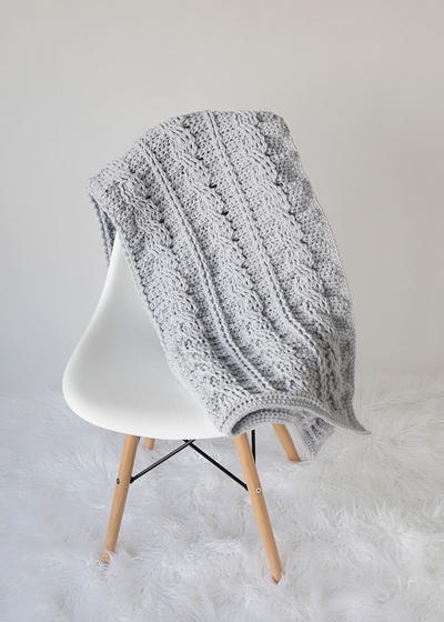 Timeless Cabled Crochet Throw