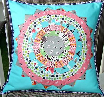 Strip Pieced Dresden Pillow