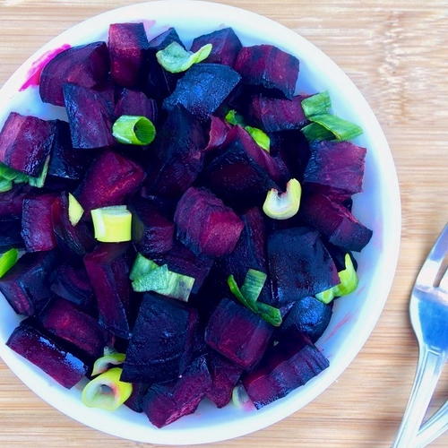 Roasted Beets with Green Onions