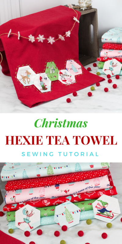 Christmas Hexie Dish Towel Tutorial
