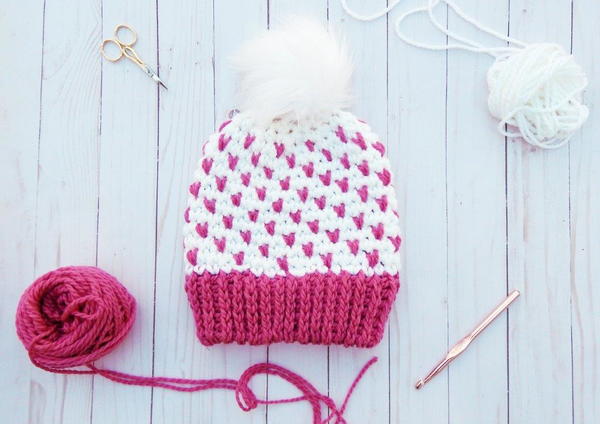 Super Quick Fair Isle Crochet Beanie