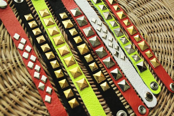 DIY Leather Stud Bracelets