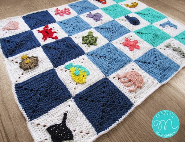 Ocean Granny Square Afghan