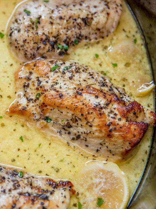 Easy Slow Cooker Creamy Lemon Chicken | AllFreeSlowCookerRecipes.com