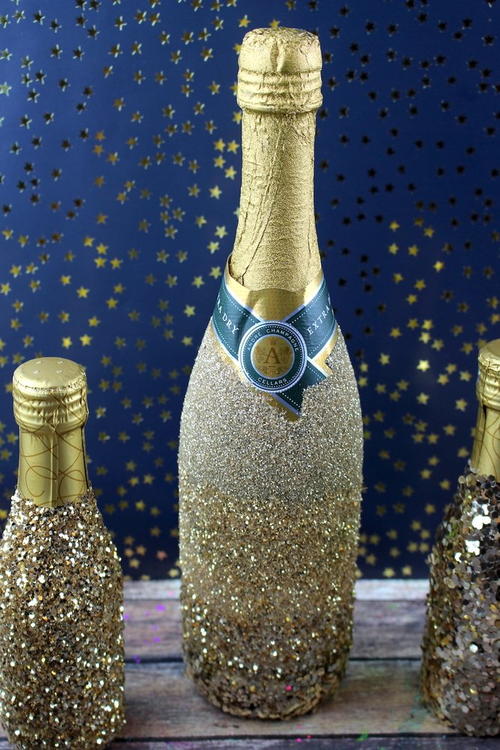 Glitter Champagne Bottles