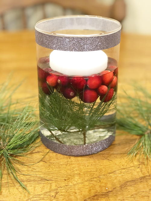 Easy Glitter Holiday Votive