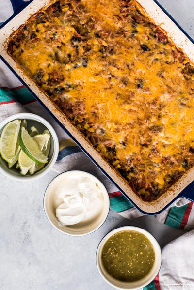 South of the Border Ground Beef Rice Casserole