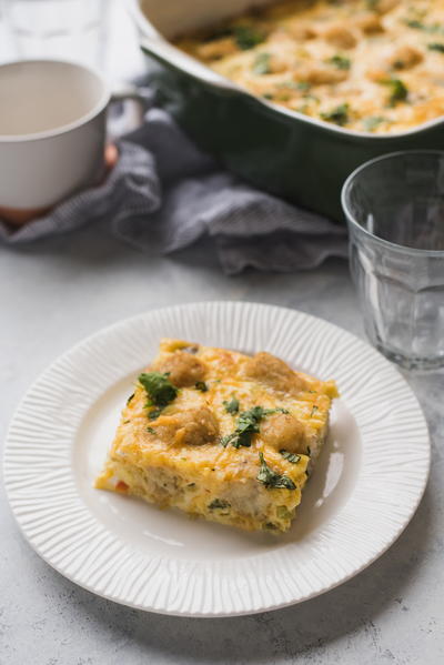 Meatless Breakfast Tater Tot Casserole