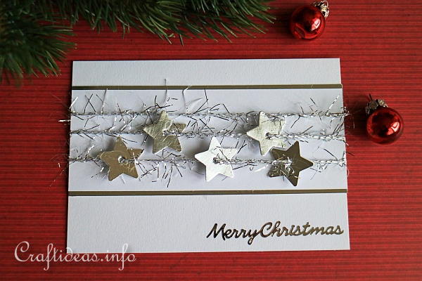 Festive Silver Stars Christmas Card