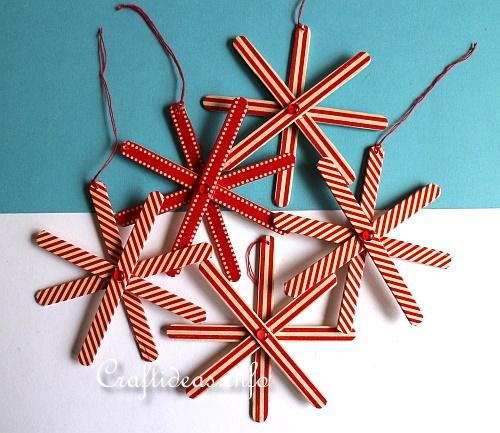 Festive Popsicle Stick Christmas Snowflakes