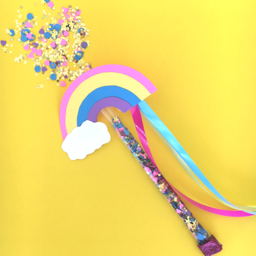 Rainbow Confetti DIY Wand