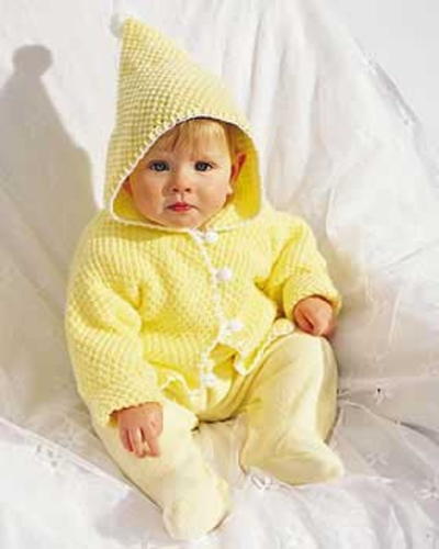 Pom Pom Knit Baby Jacket