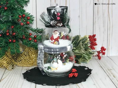 Dollar Store Snow Globe Christmas Decoration