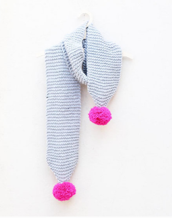 Pom Pom Knit Scarf