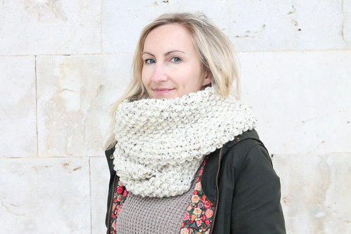 Seed Stitch Infinity Scarf