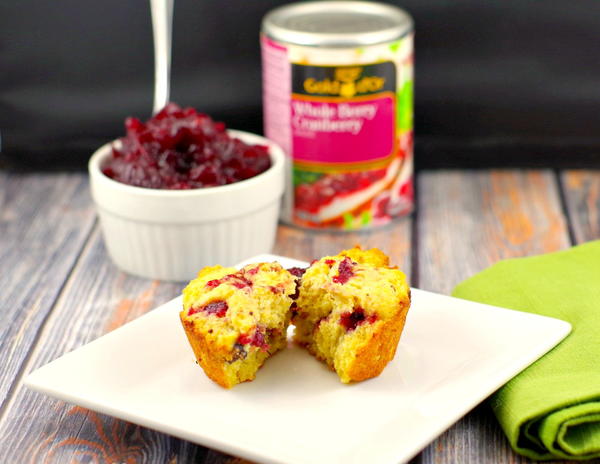 Cranberry Swirl Cornbread Muffins