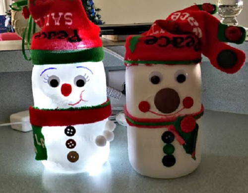 Cute Snowman Mason Jar Light