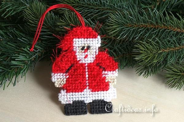 Plastic Canvas Santa Claus Ornament