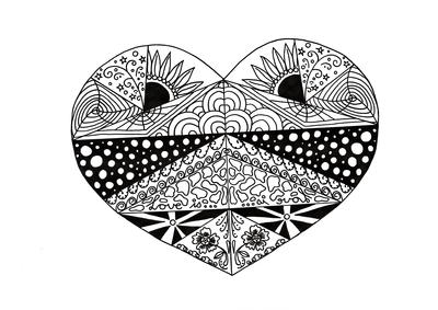 Zentangle Soulmate Adult Coloring Page