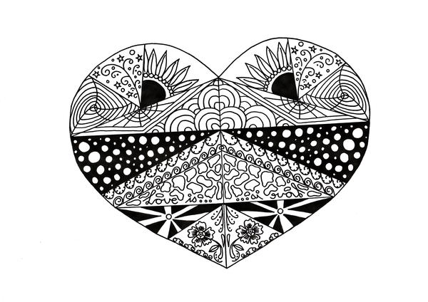 Zentangle Soulmate Adult Coloring Page
