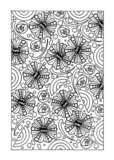 Mindless Floral Adult Coloring Page