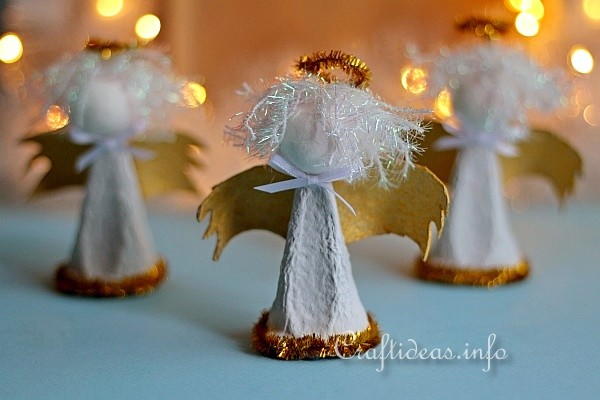 Heavenly Upcycled Egg Carton Christmas Angels