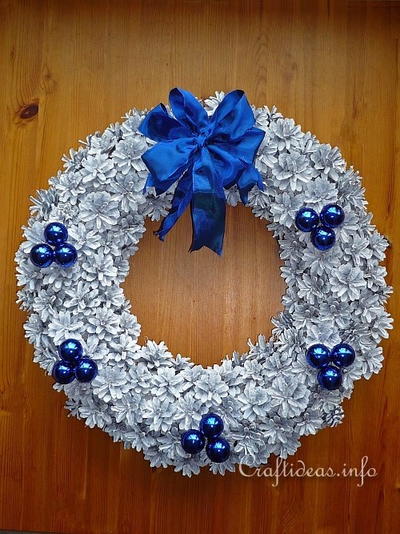 Gorgeous Wintry White Pine Cone Wreath