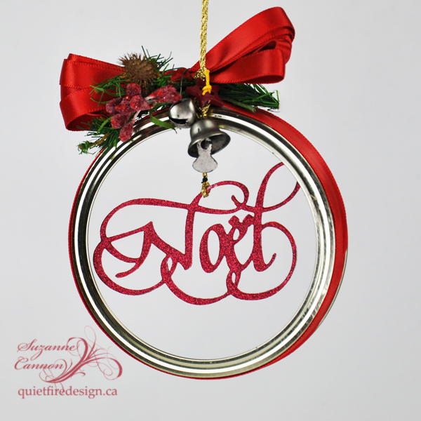 Mason Jar Lid Noel Ornament