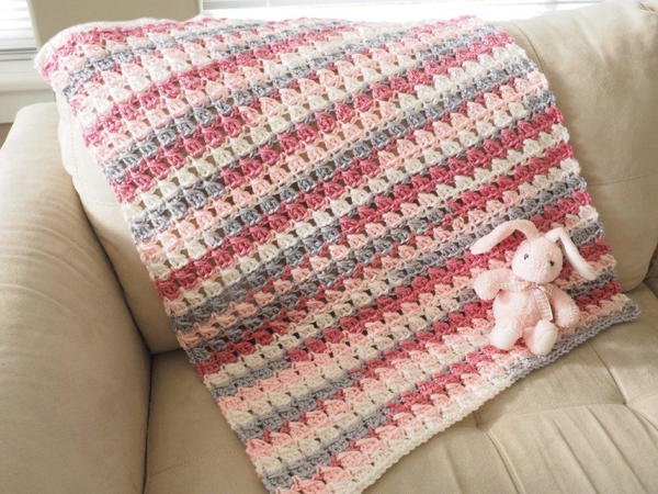 Cross-Over Block Stitch Baby Blanket Crochet Pattern | AllFreeCrochet.com
