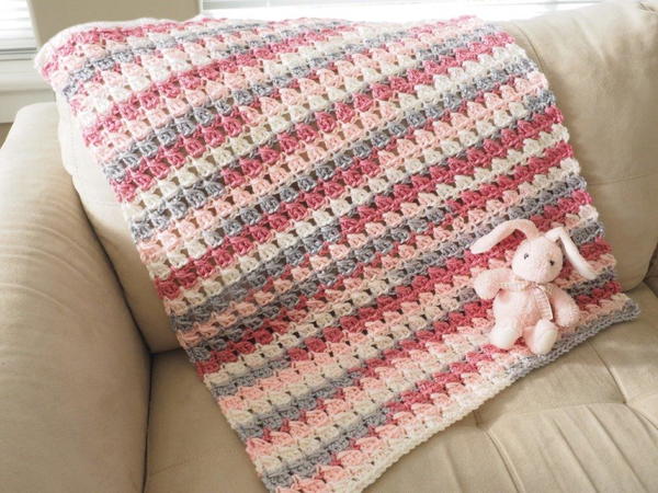 Cross-Over Block Stitch Baby Blanket Crochet Pattern