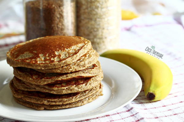 Tropical Banana Pancakes with Coconut Syrup