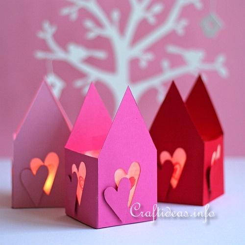 Valentines Day Tea Light Houses