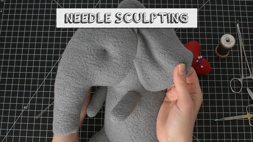 Needle Sculpting the Face on Plush Toys
