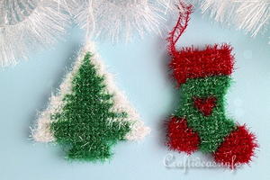 Sparkly Plastic Canvas Christmas Ornaments