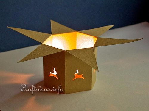 Mini Christmas Paper Tea Light Holder