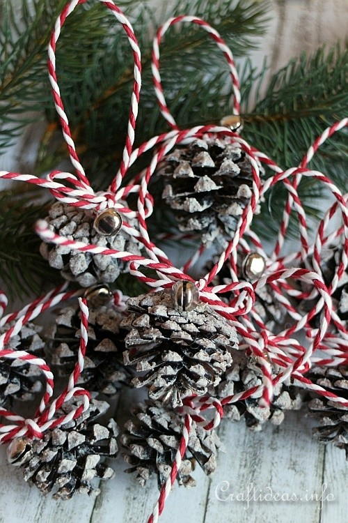 Rustic Frosted Pine Cone Ornaments