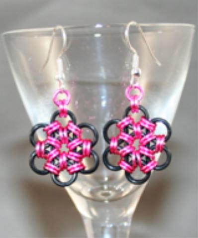 Pink Passion Flower Earrings