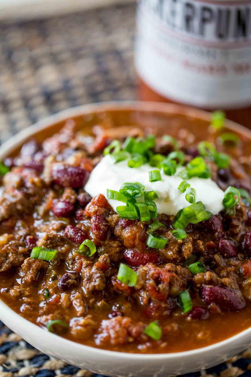 Just Like Mom's Slow Cooker Beef Chili | AllFreeSlowCookerRecipes.com