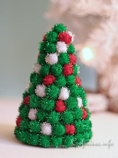 Sparkly Pom Pom Christmas Tree
