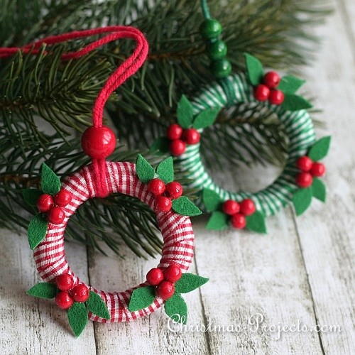 Miniature Christmas Wreath Ornaments