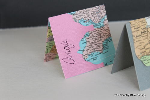Upcycled Map Placecards
