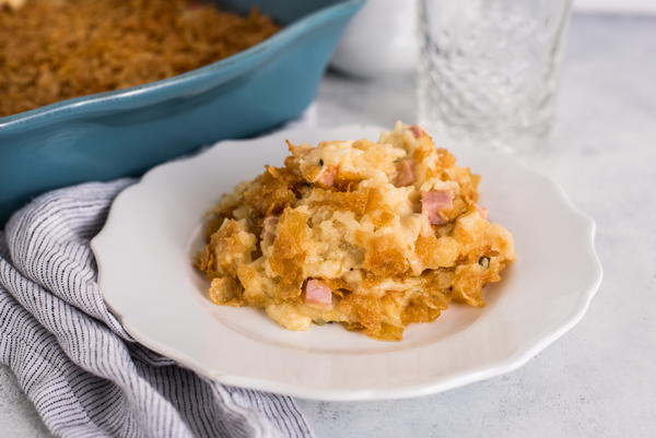 Cheesy Potato and Corn Flake Casserole