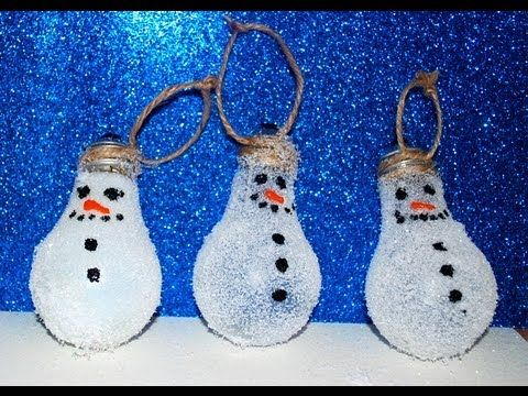 Snowman Light Bulb Ornament