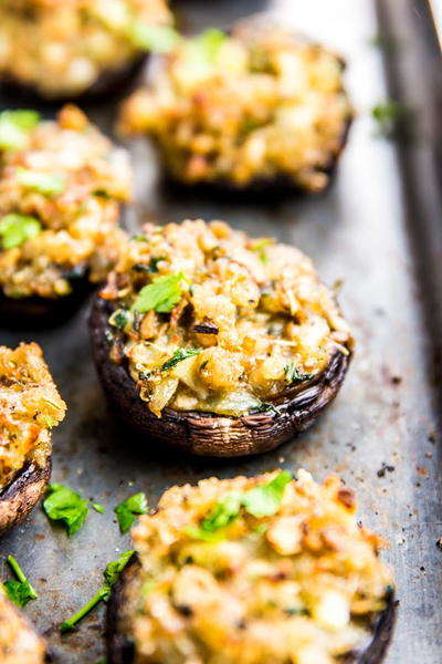 Garlic Parmesan Easy Stuffed Mushrooms